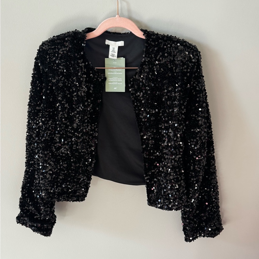 H&M Black Sequin Jacket - Picture 2 of 4